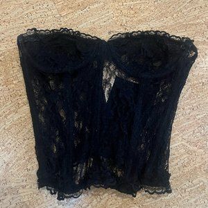 Black Strapless Corset Top